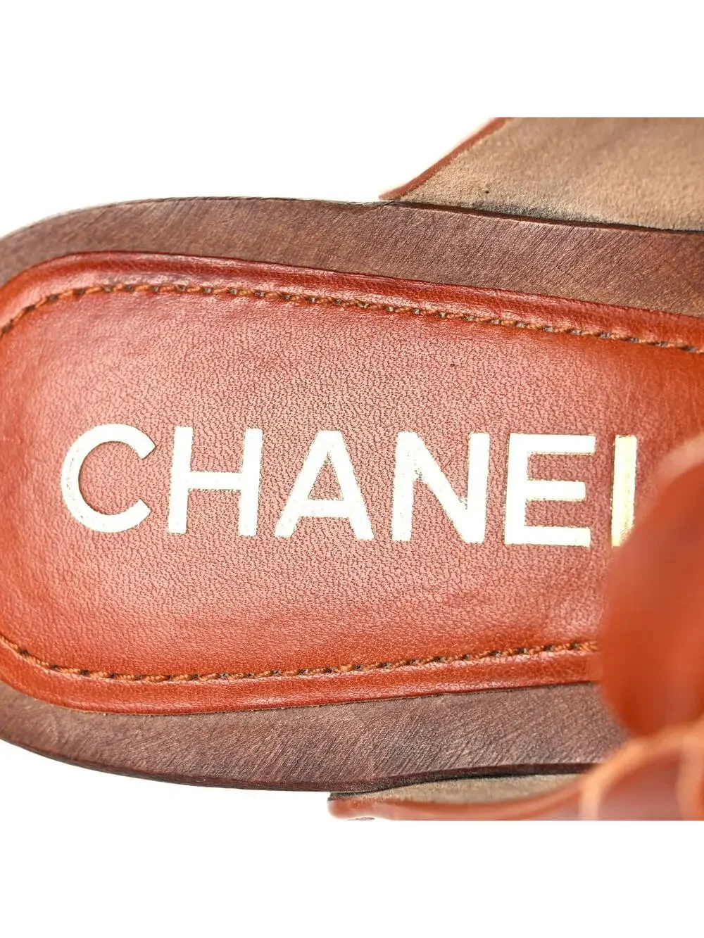 Chanel Calfskin Camellia Clogs 36 Brown #339645C82B